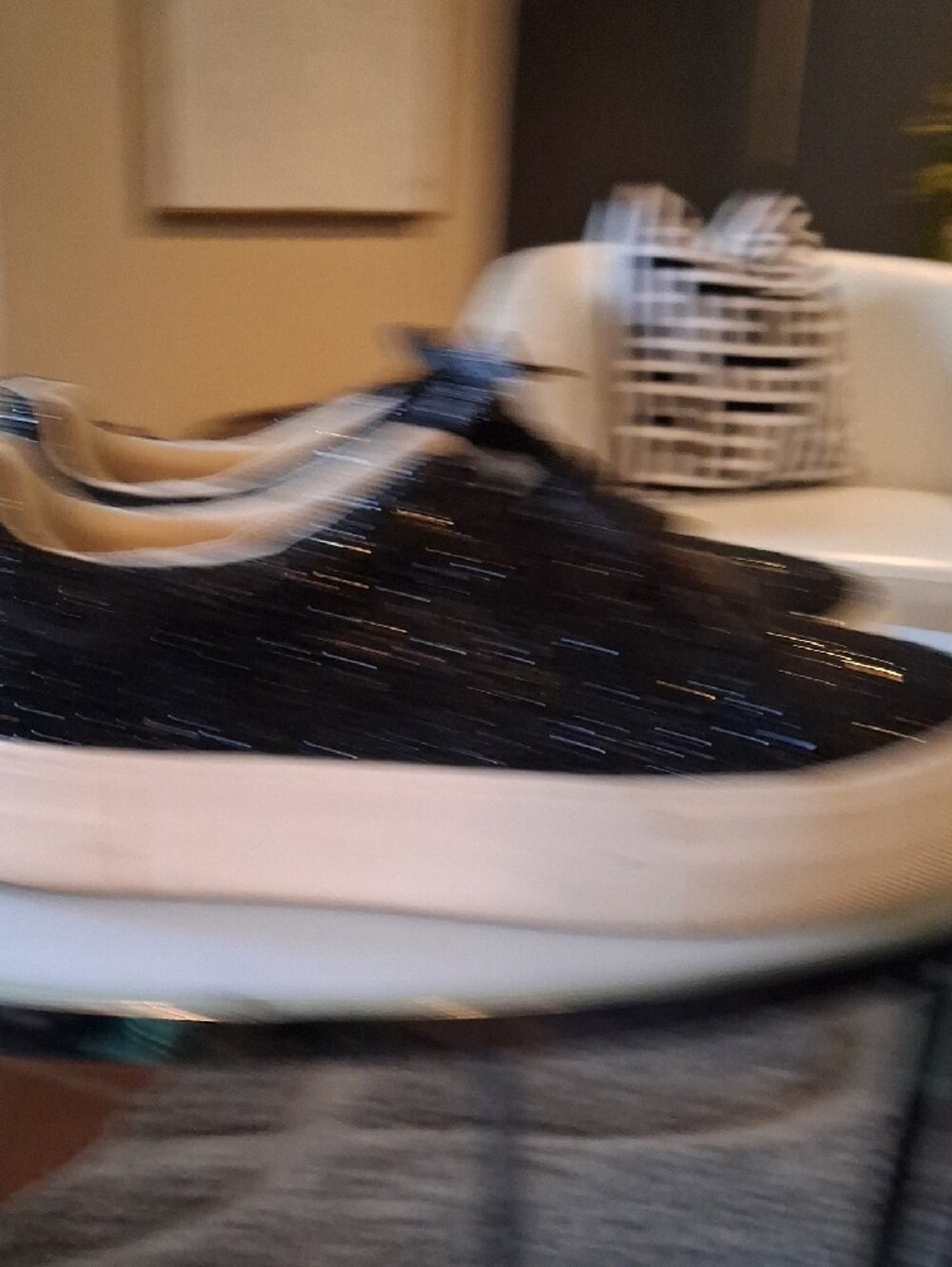 Betsey Johnson Black Glitter Platform Lace-Up Women's Sneakers with White Sole - Picture 5 of 6